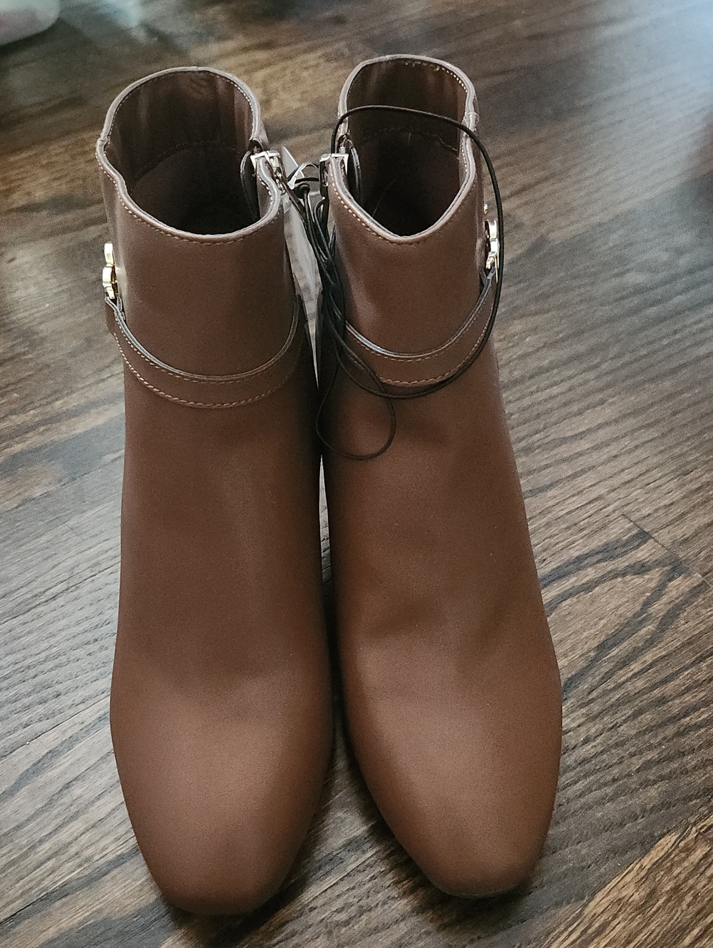 Liz Claiborne Chocolate Brown Ankle Booties with Side Strap